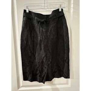 Massimo Dutti Black Skirt Linen Blend Pockets High Waisted